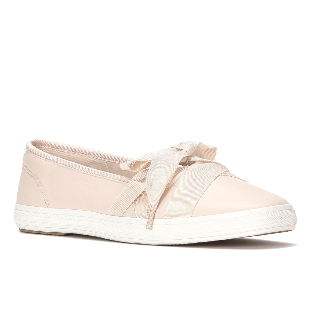 Womens Keds Square Toe Ballet Leather Fall Blush Sneakers (SQBAL76800-WH69704)